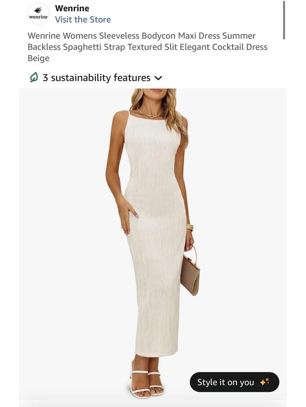 Wenrine Womens Sleeveless Bodycon Maxi Dress Size Medium